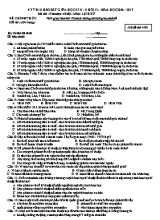 Đề thi khảo sát giữa học kỳ II môn Lịch sử Lớp 12 - Mã đề 4301 - Năm học 2016-2017